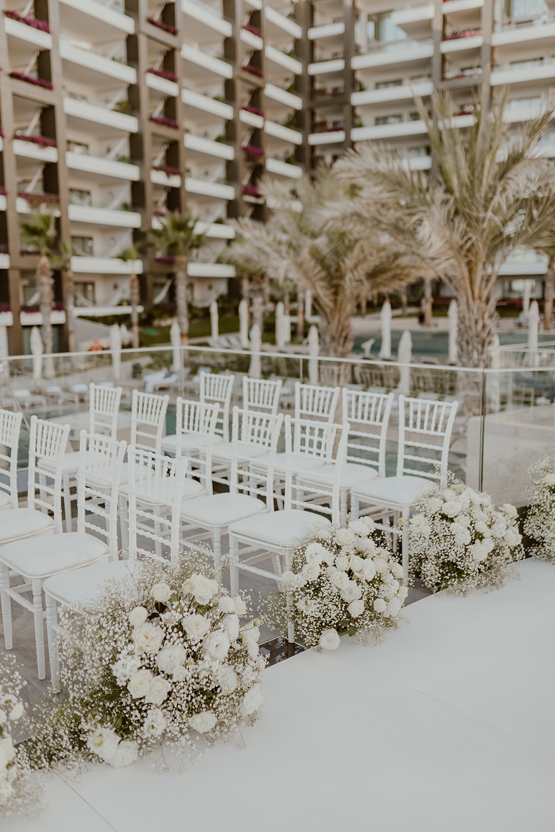 White rose aisle centerpieces 