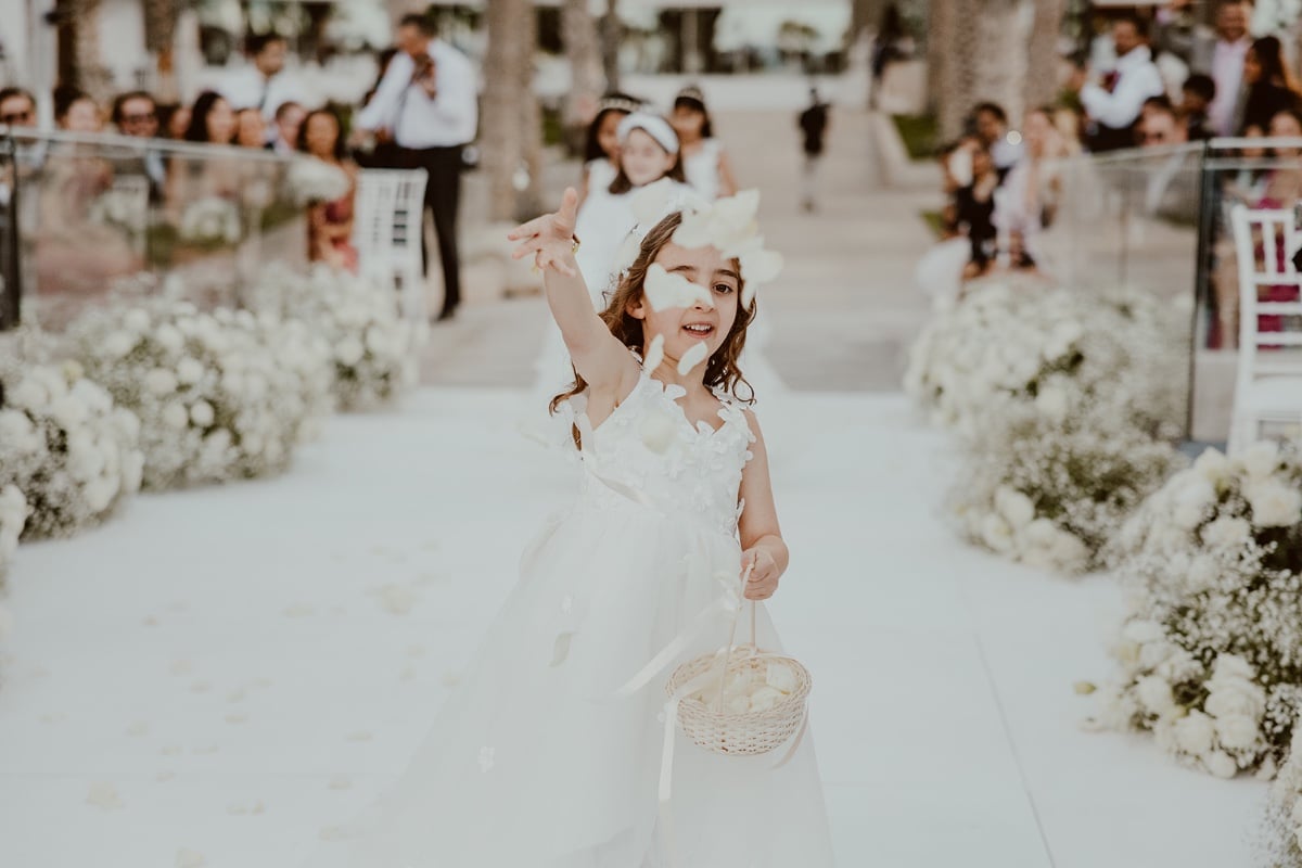 White rose flower petal ceremony 