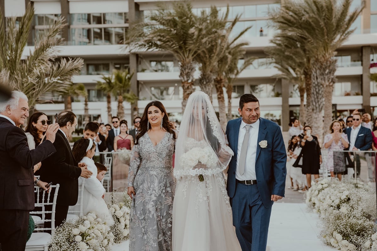 Armenian bride with lace blusher 