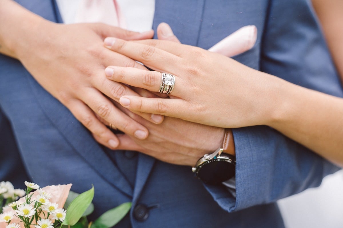 Unique chunky wedding ring 