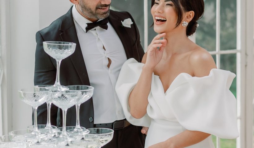 Luxe springtime pink and white wedding at a British conservatory