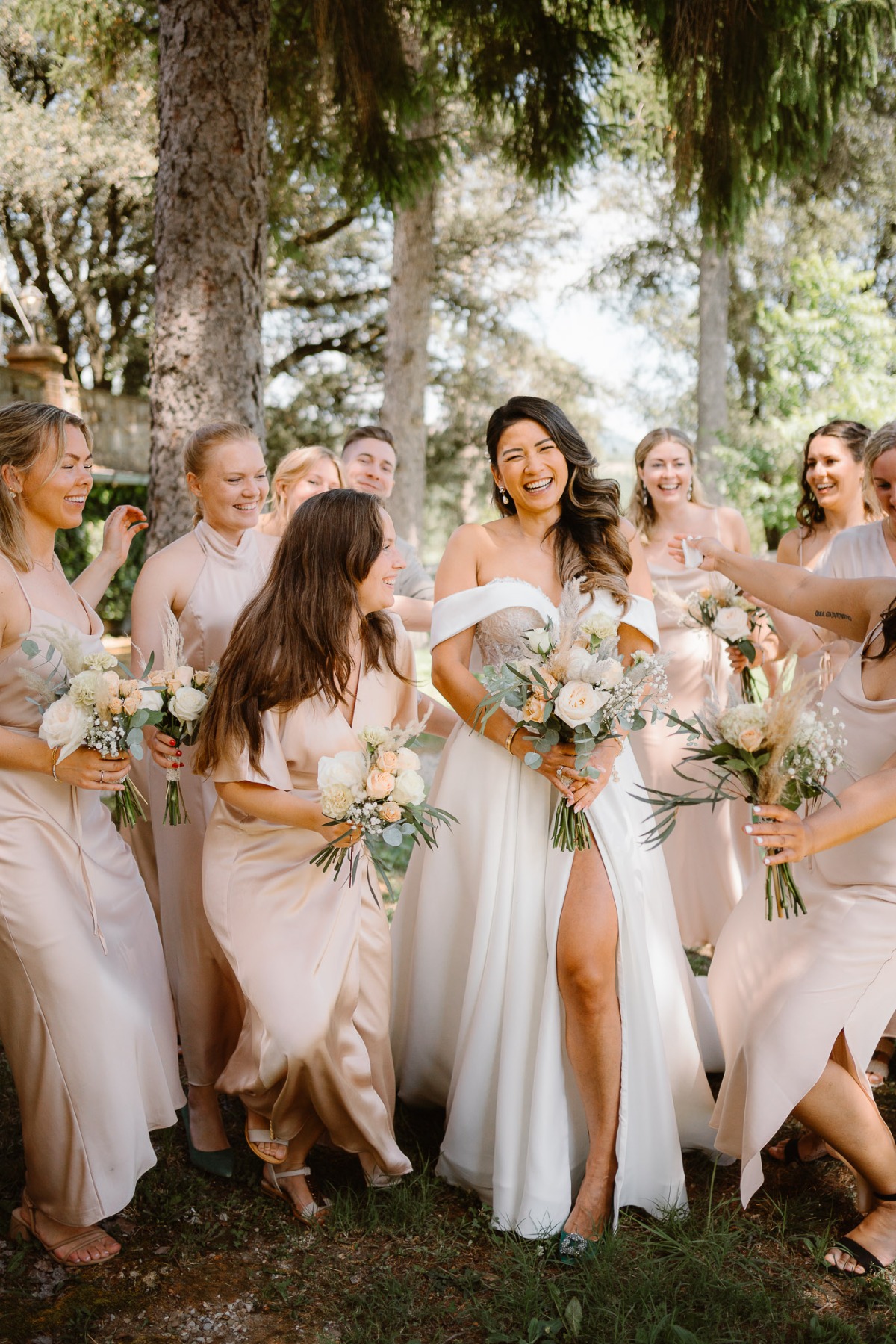 light peach bridesmaid dresses