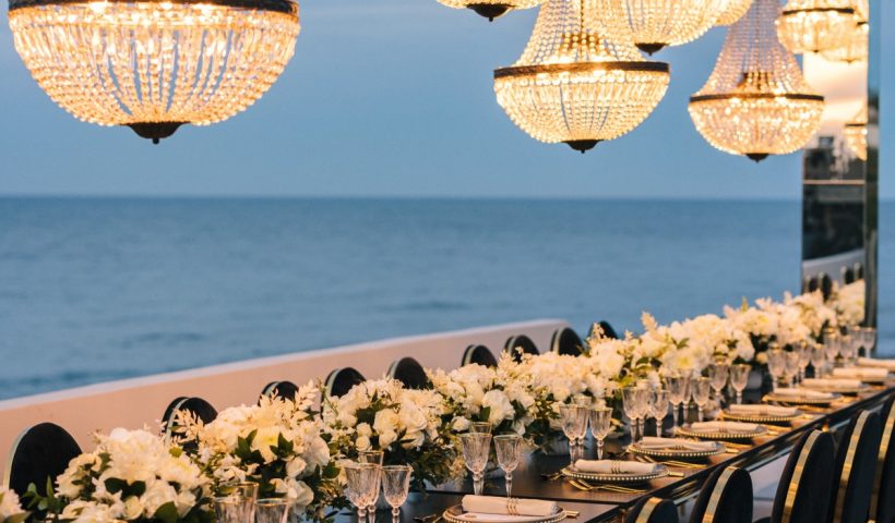 Vintage roses and statement florals were perfection in Santorini