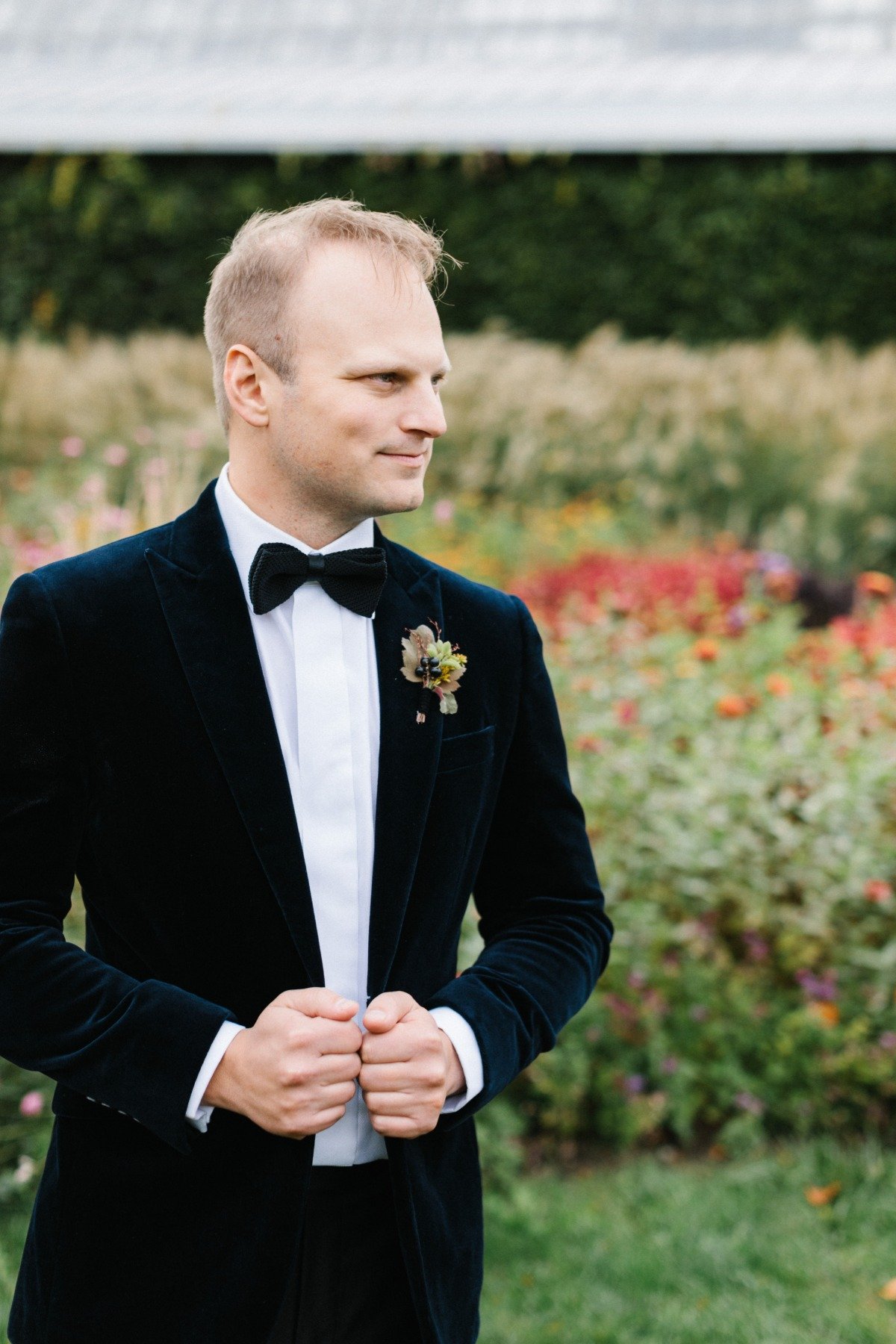 velvet navy groom suit 