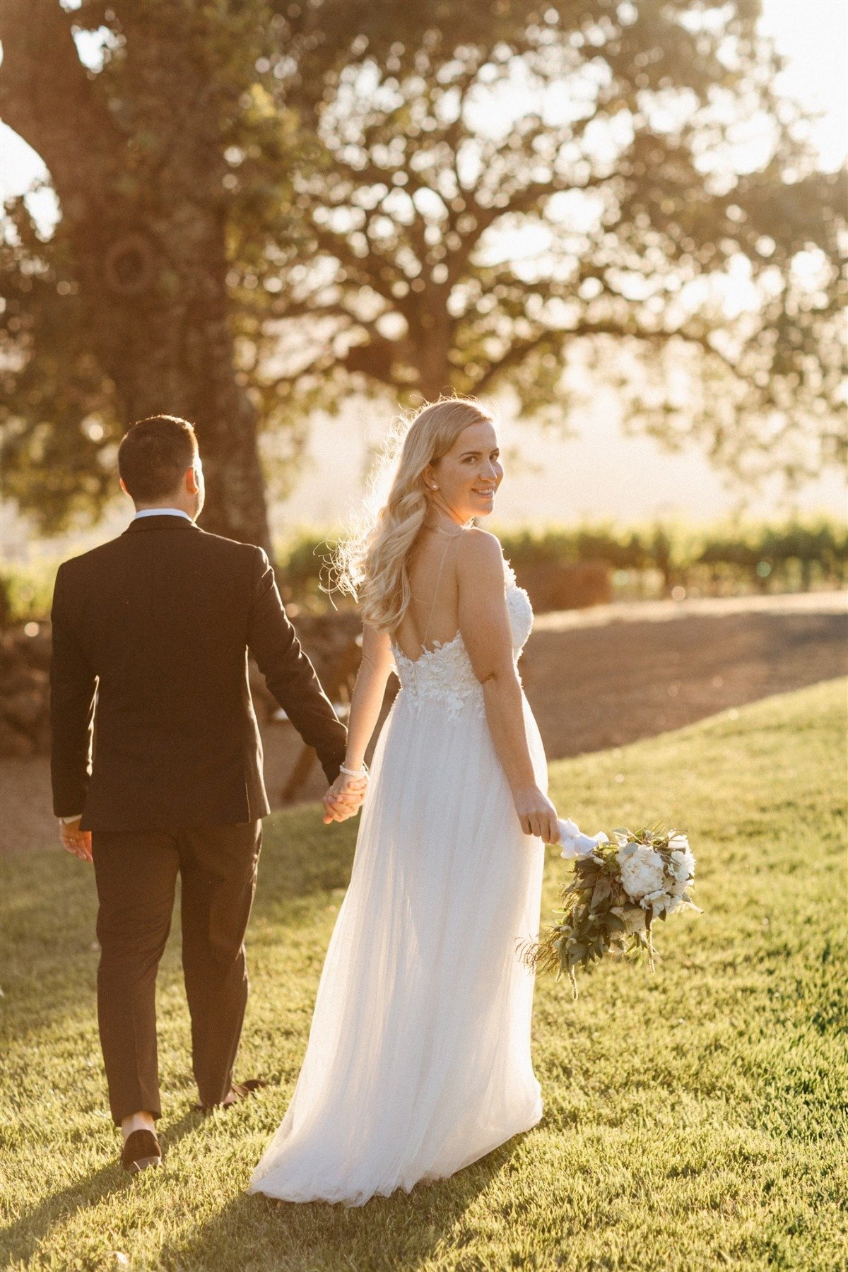 flowy wedding dress