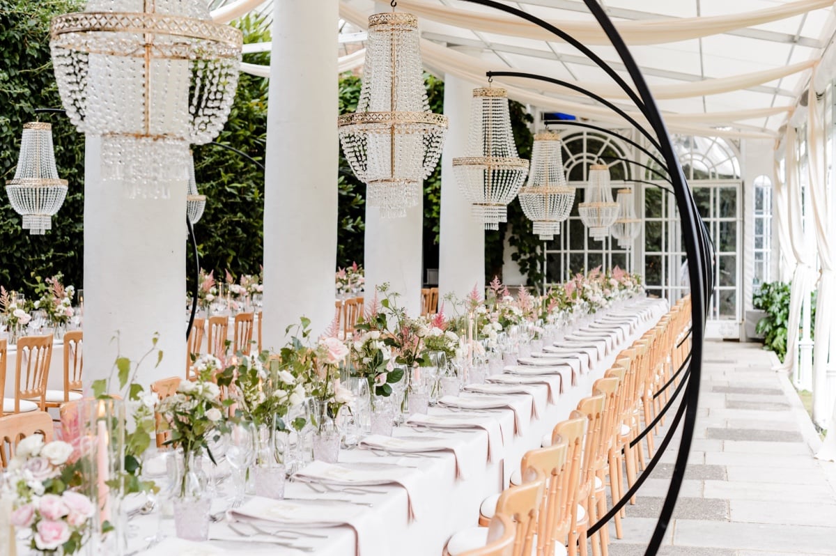 light and breezy reception design