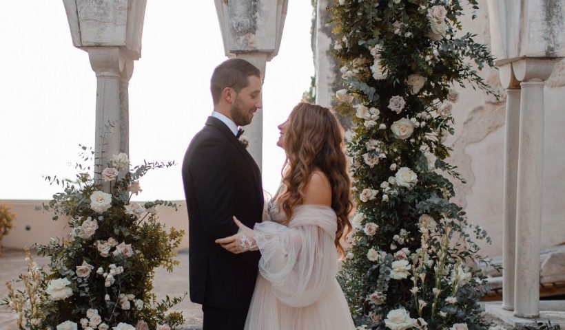 A sea of string lights floated in the night at this Amalfi wedding