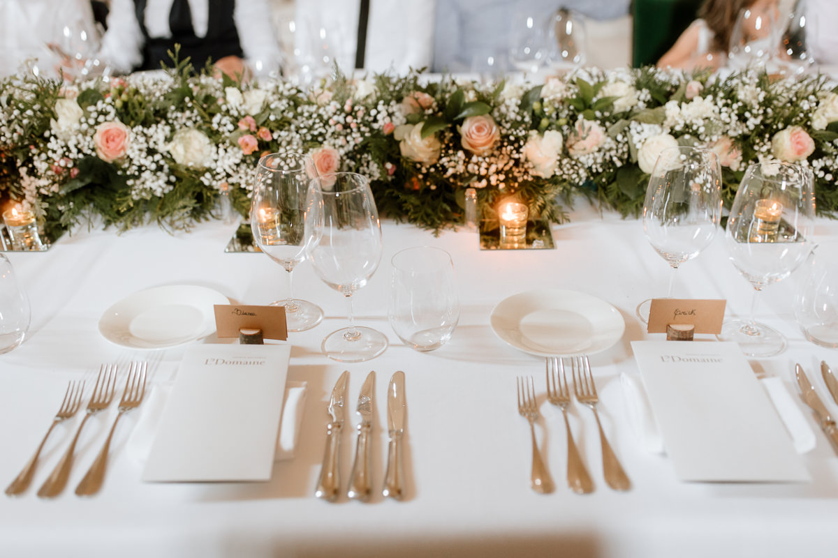 greenery and rose tablerunner