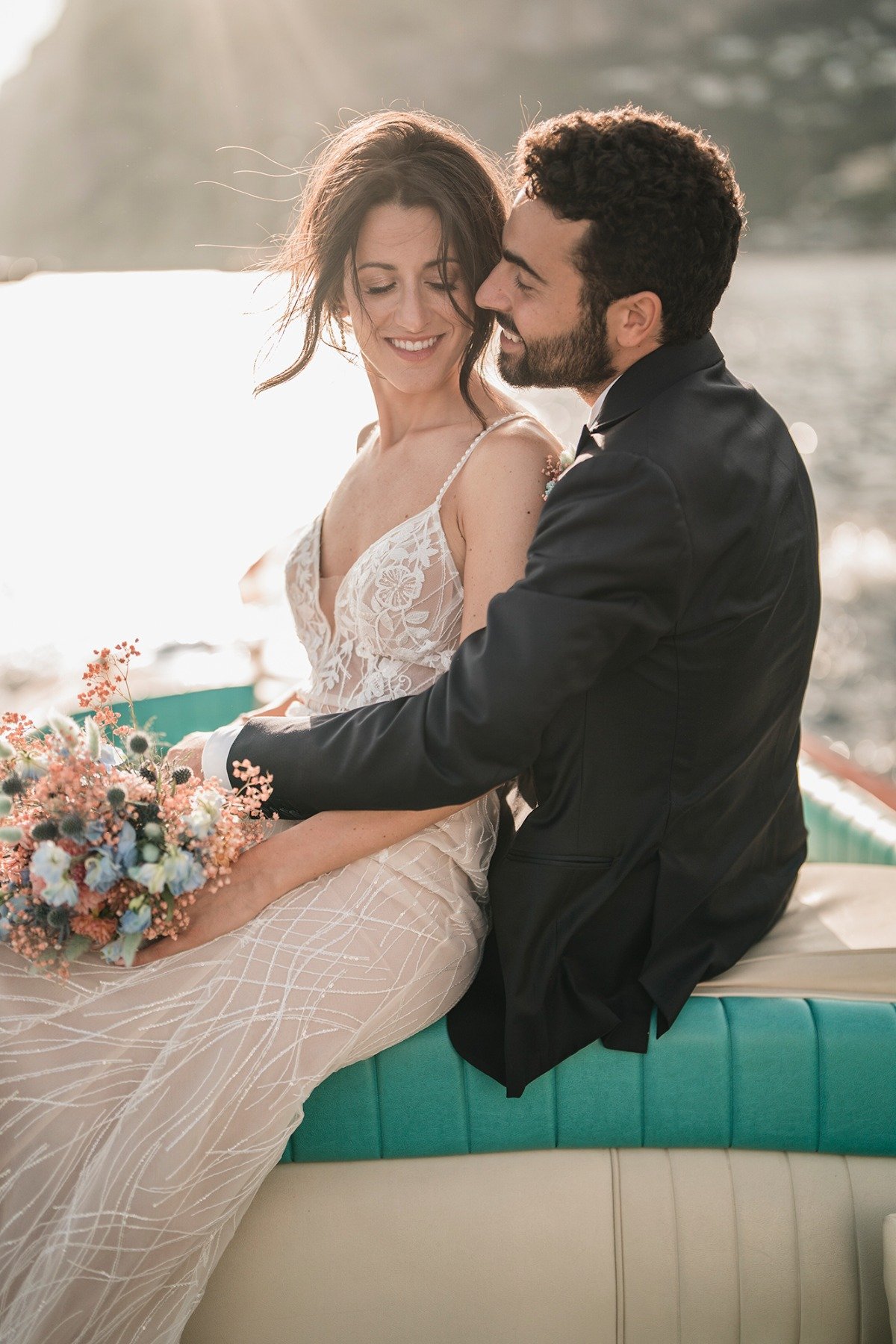 yacht wedding portraits