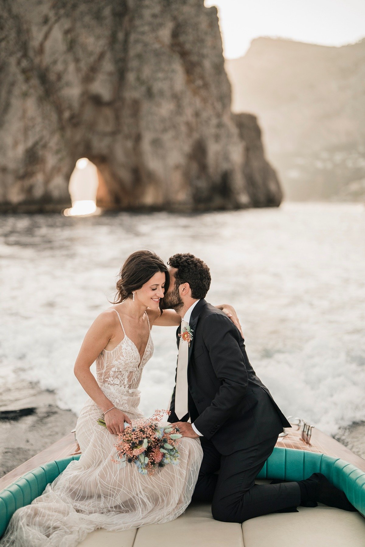 boat wedding portraits