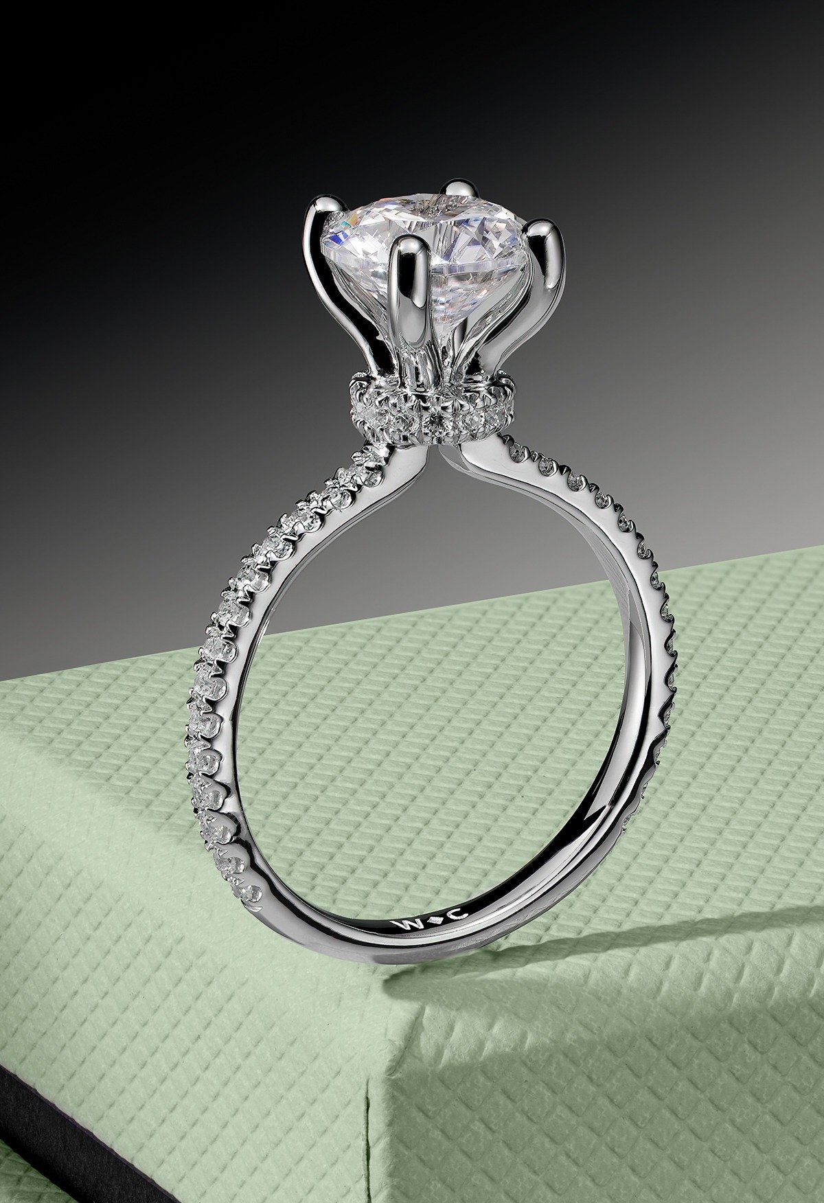 hidden halo engagement ring by with clarity