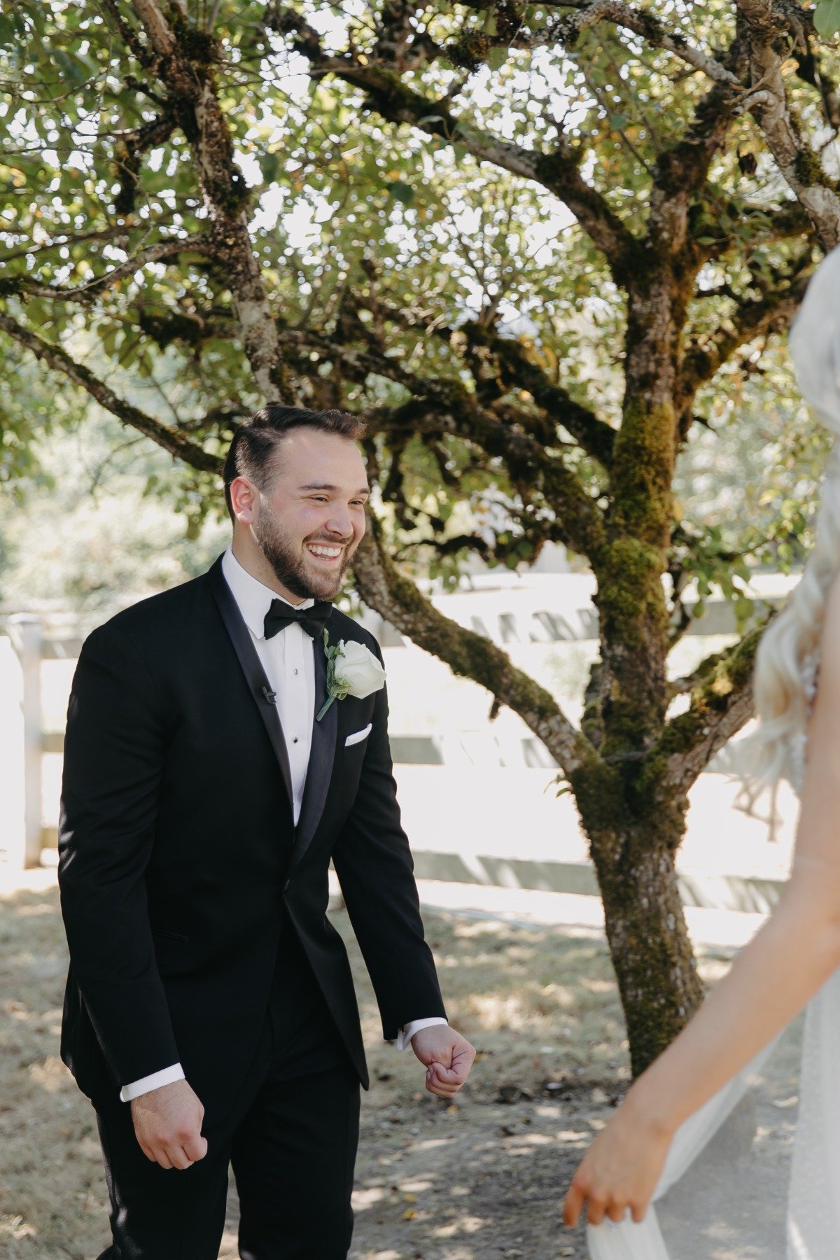 white rose boutonniere 