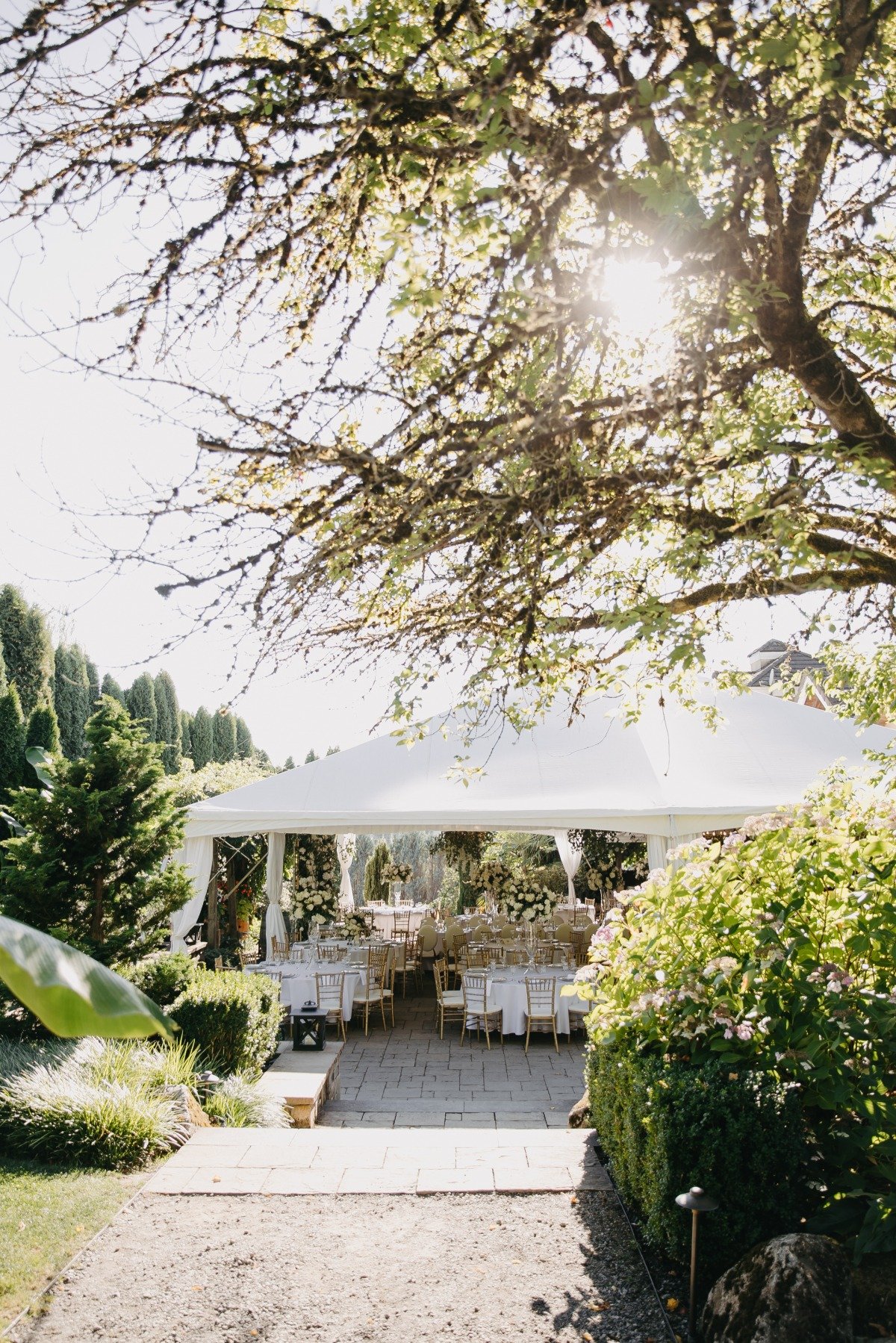 white wedding tent