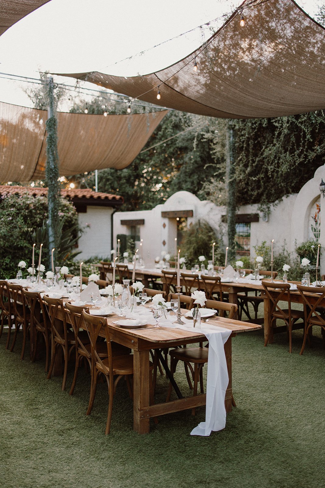 outdoor reception draping