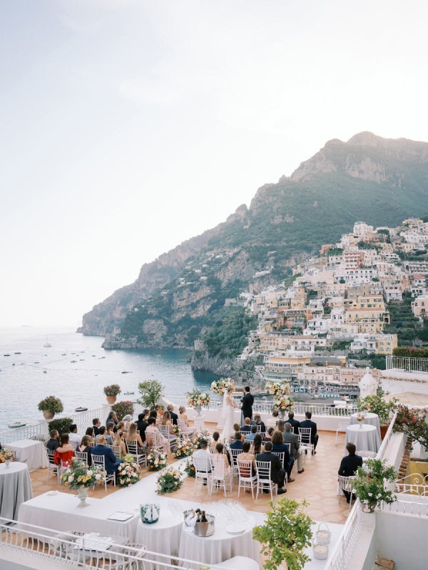 A Romantic Wedding in Positano Inspired by the Colors of Mediterranean Dusk