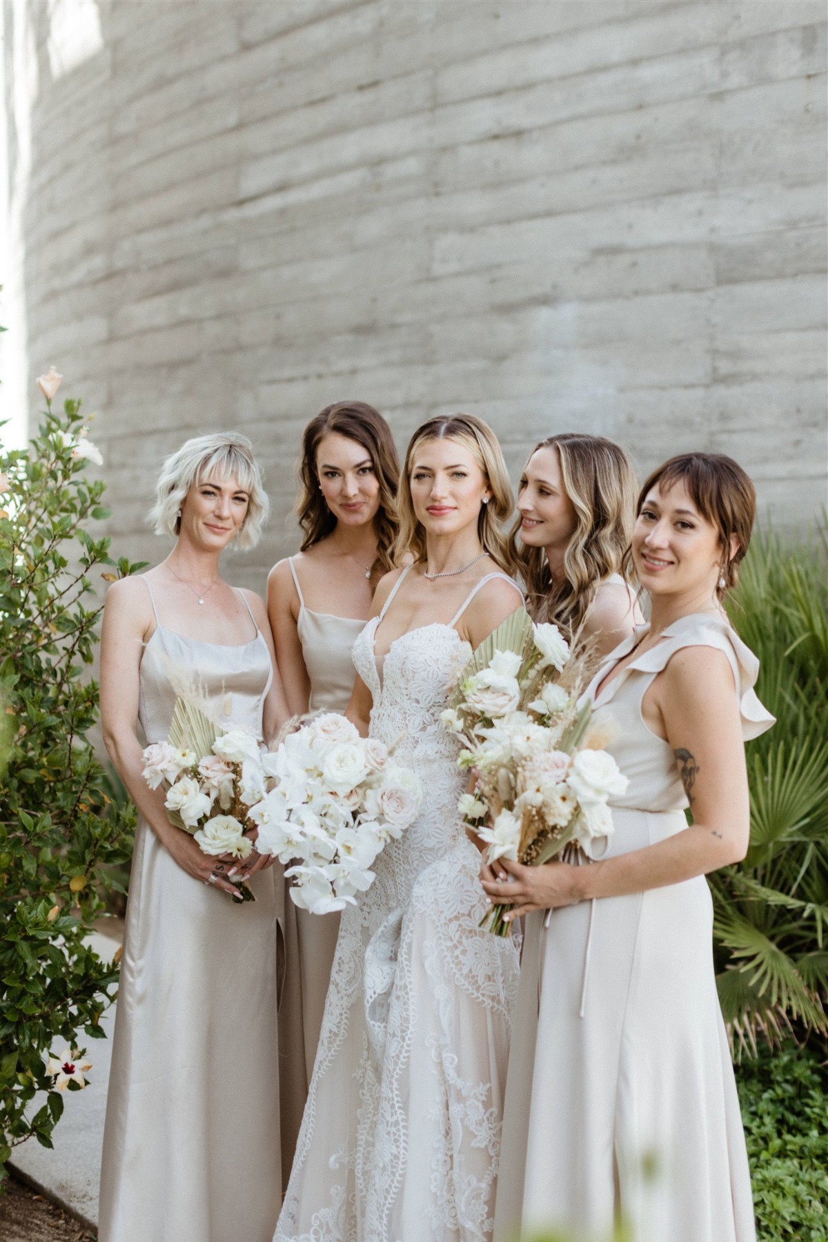 champagne satin bridesmaid dresses