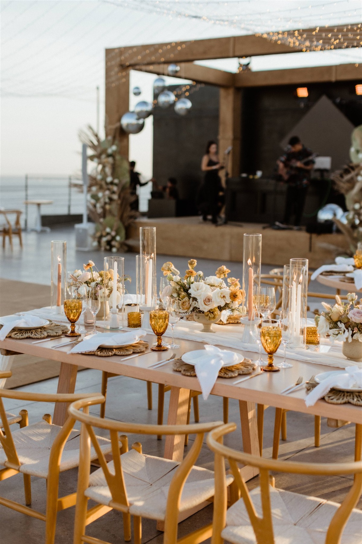 outdoor beach disco wedding reception