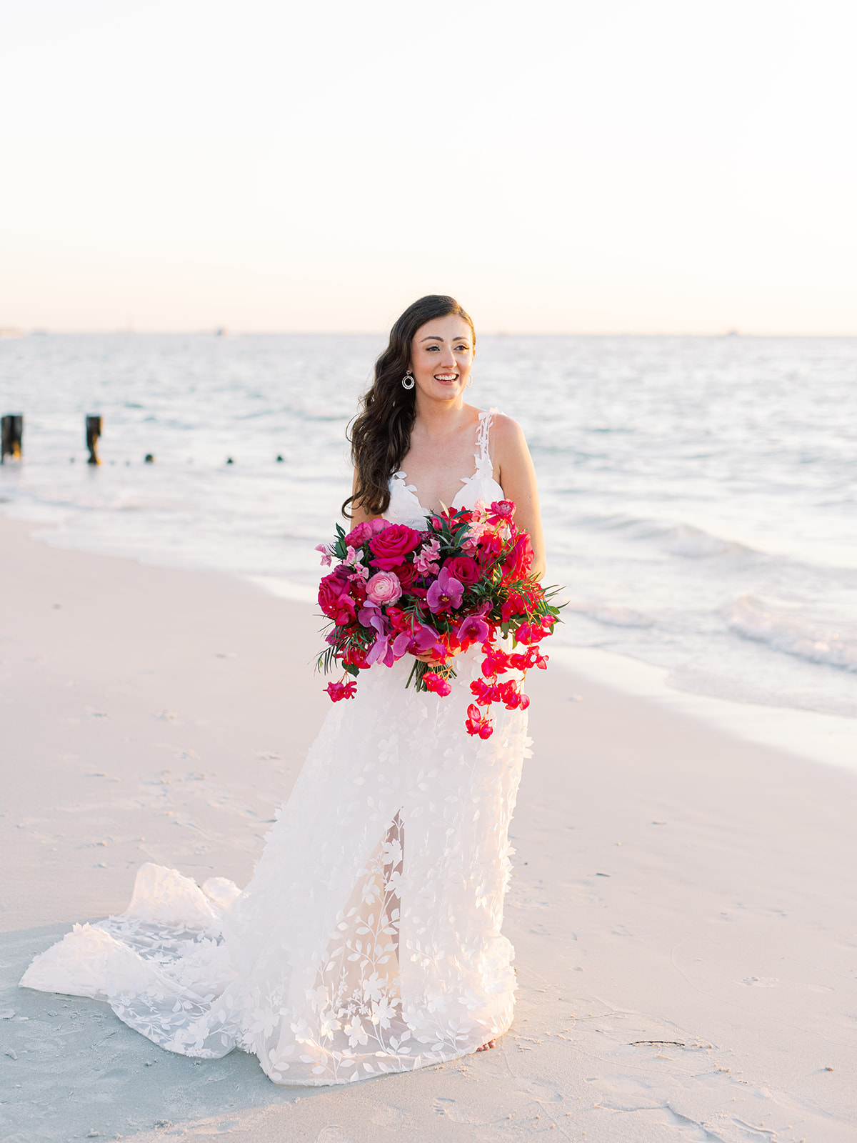 bold pink destination wedding