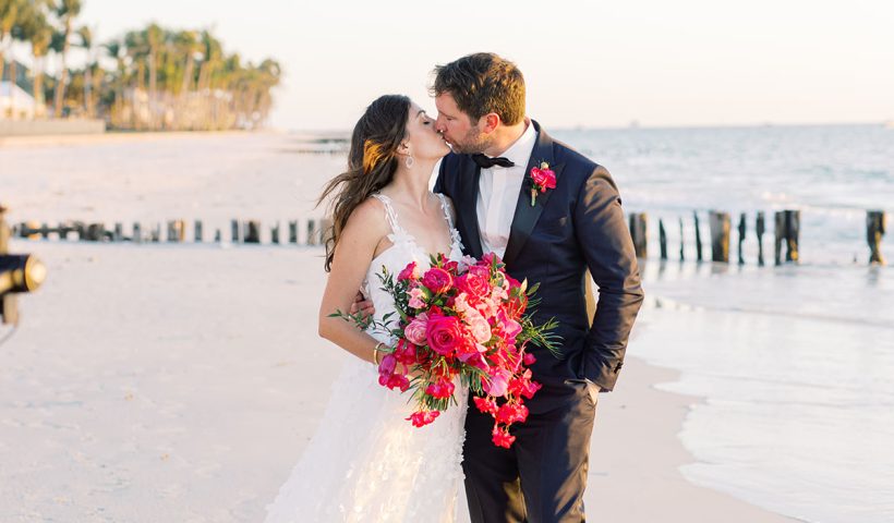 A Santorini Destination Wedding that's Pink Perfection