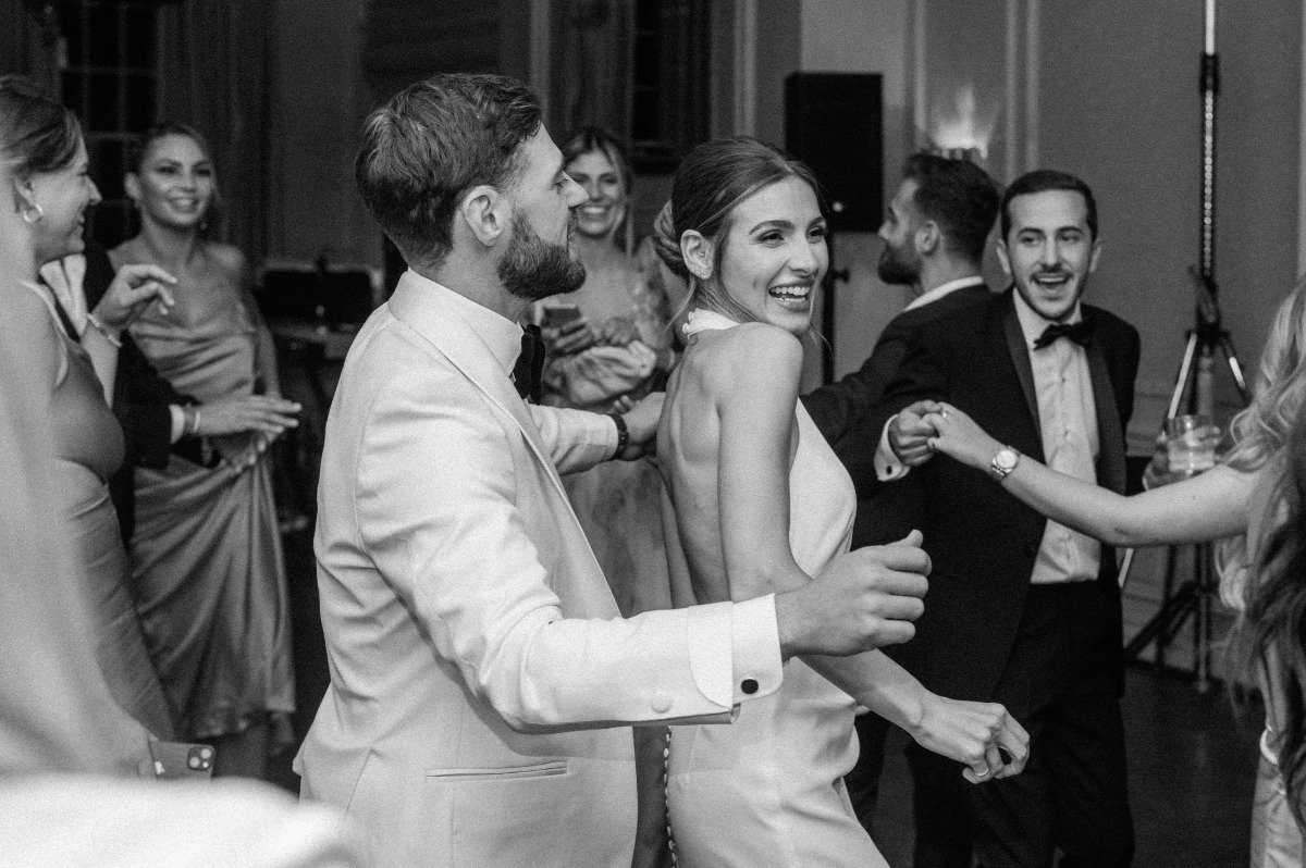 Bride and groom dancing the night away 