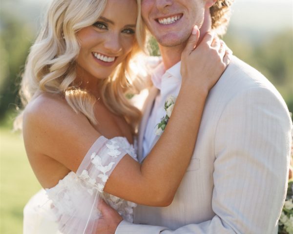 Breathtaking Blue And White Wedding Against The Arkansas Mountains