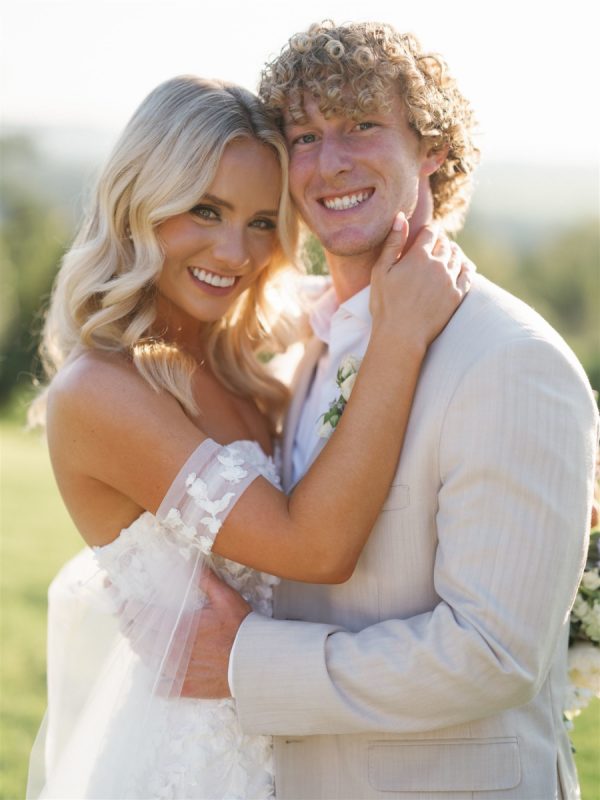 Breathtaking Blue And White Wedding Against The Arkansas Mountains