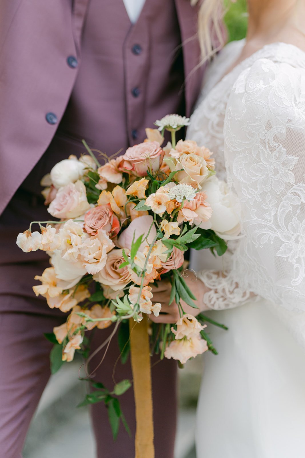 Elegant French inspo in purple and yellow at Château de Champlâtreux