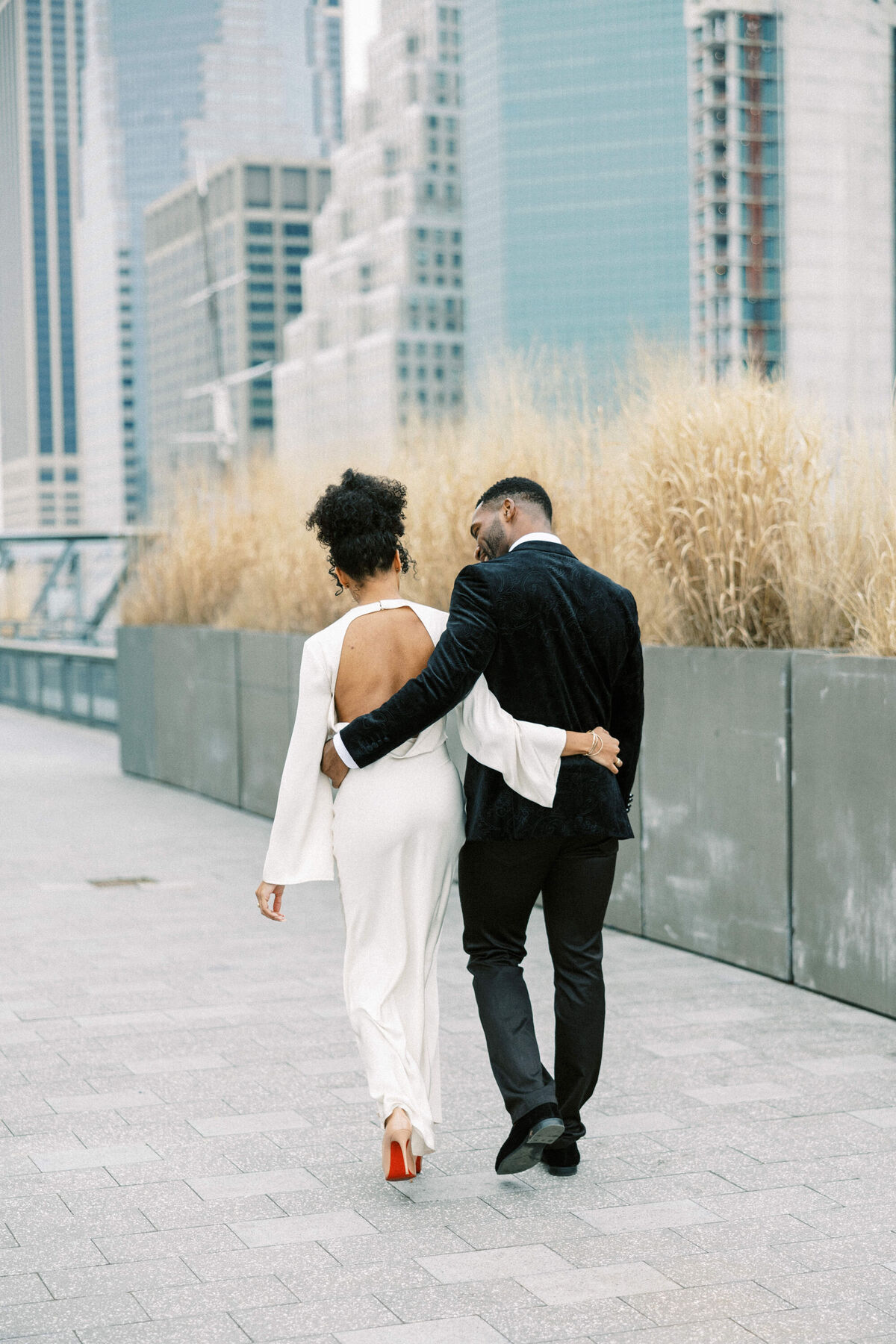 Modern cut out back wedding dress