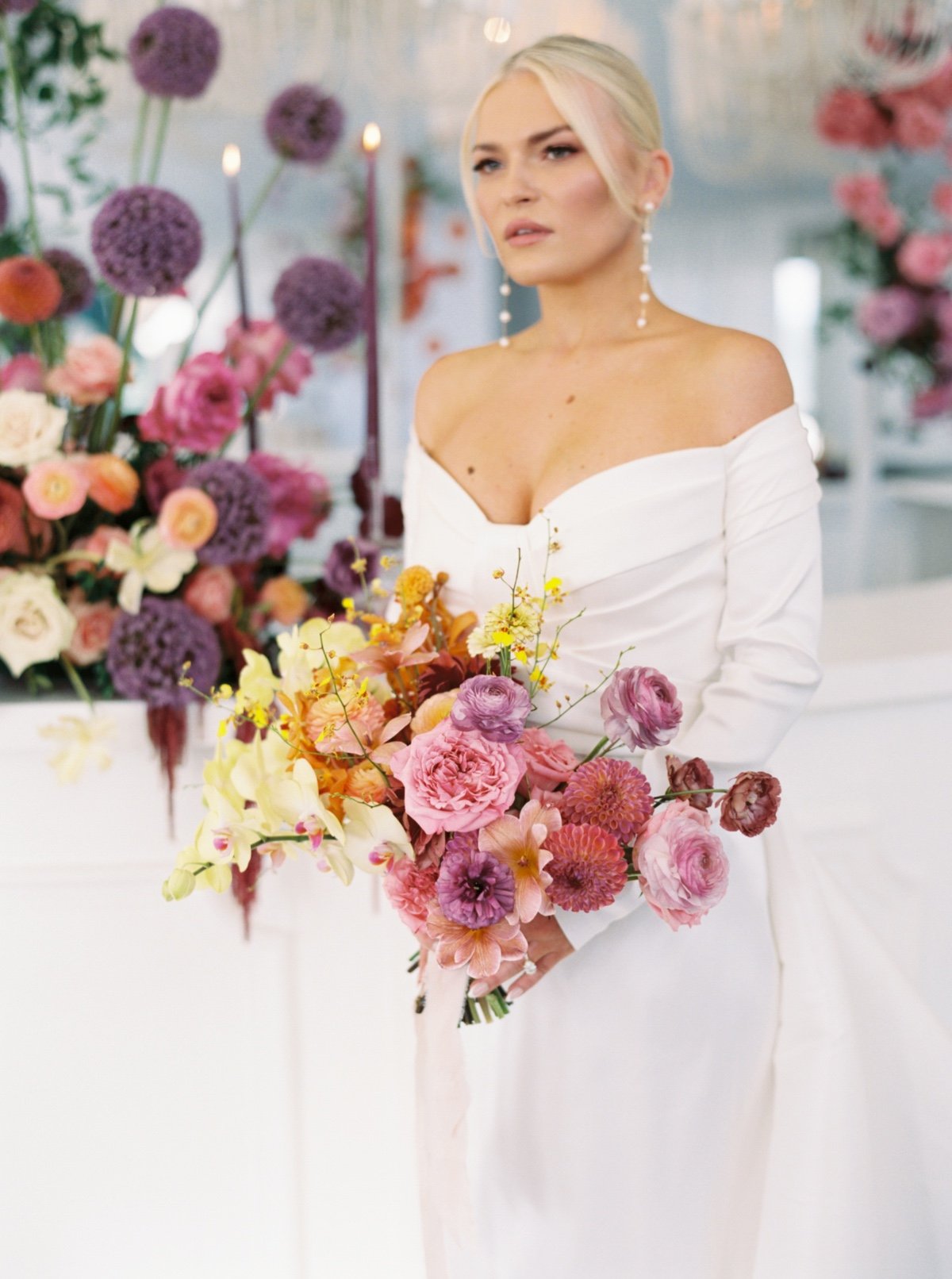 rainbow bridal bouquet