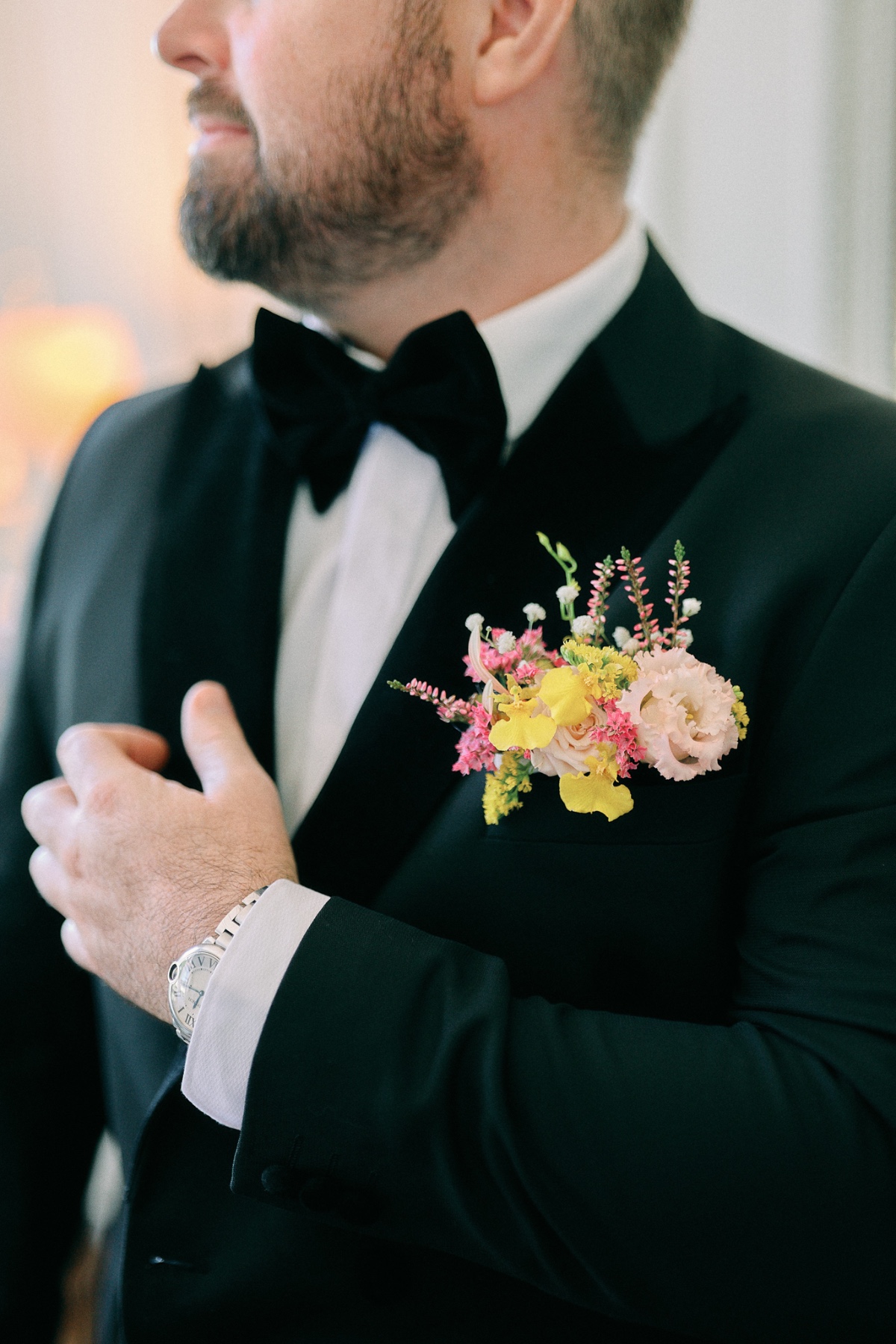 Pastel colorful boutonniere 