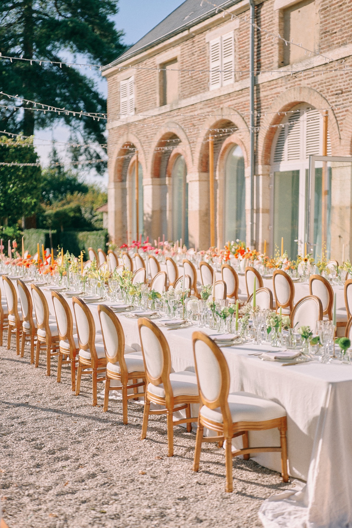 Elegant connected wedding table for reception