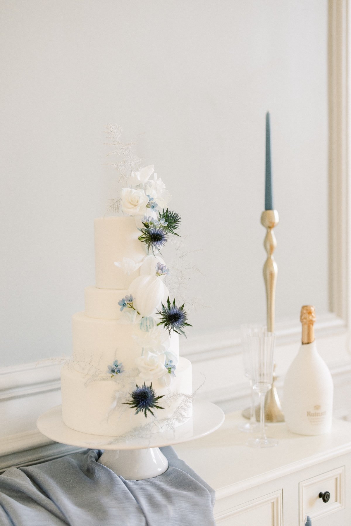 white wedding cake