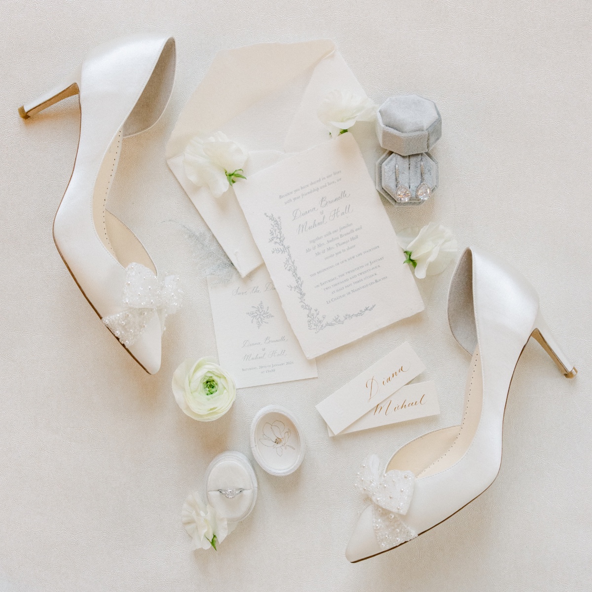 flat lay wedding design