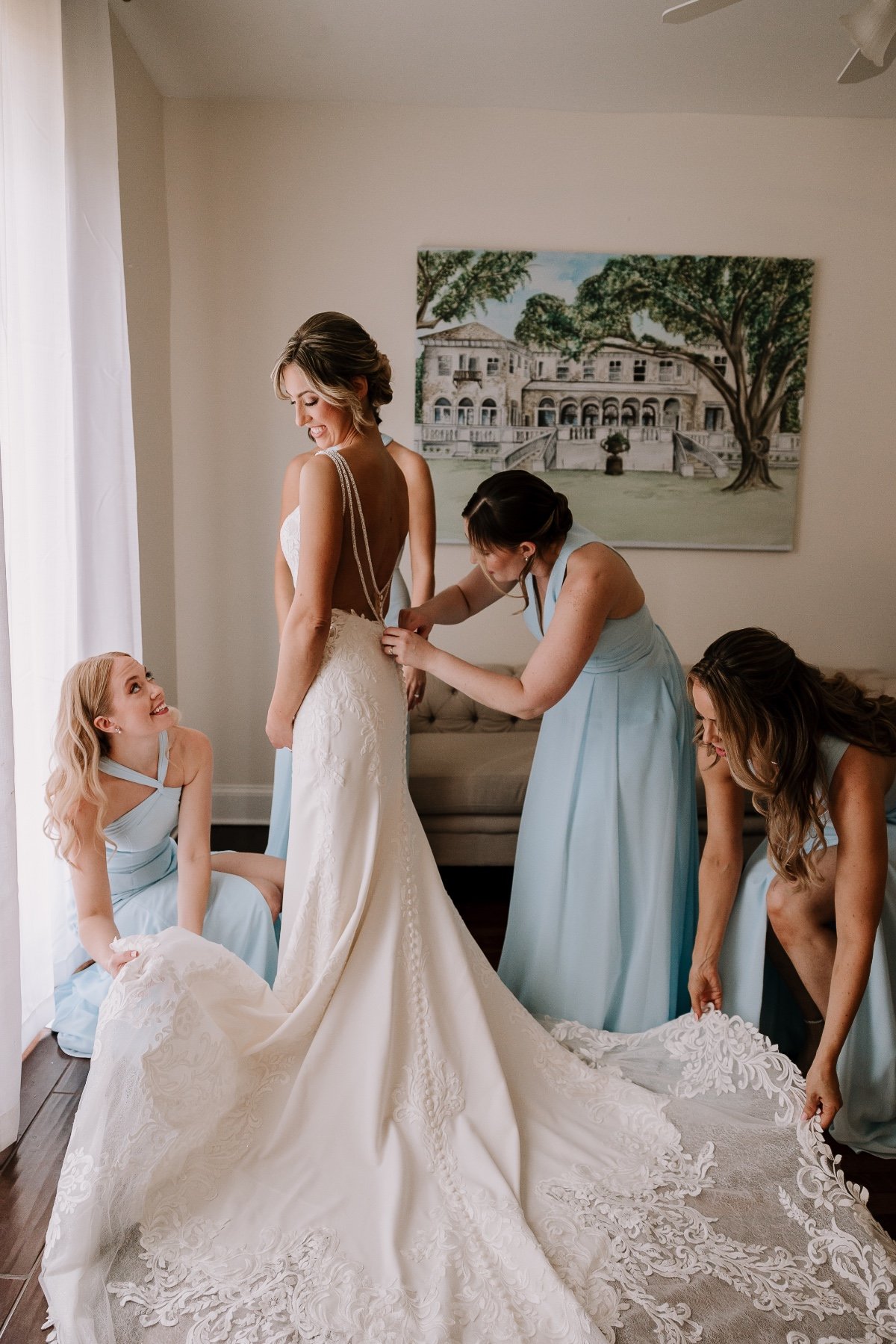 blue bridesmaid dress