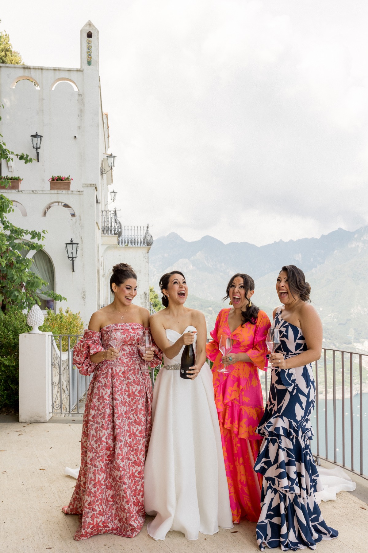 summery floral bridesmaid dresses