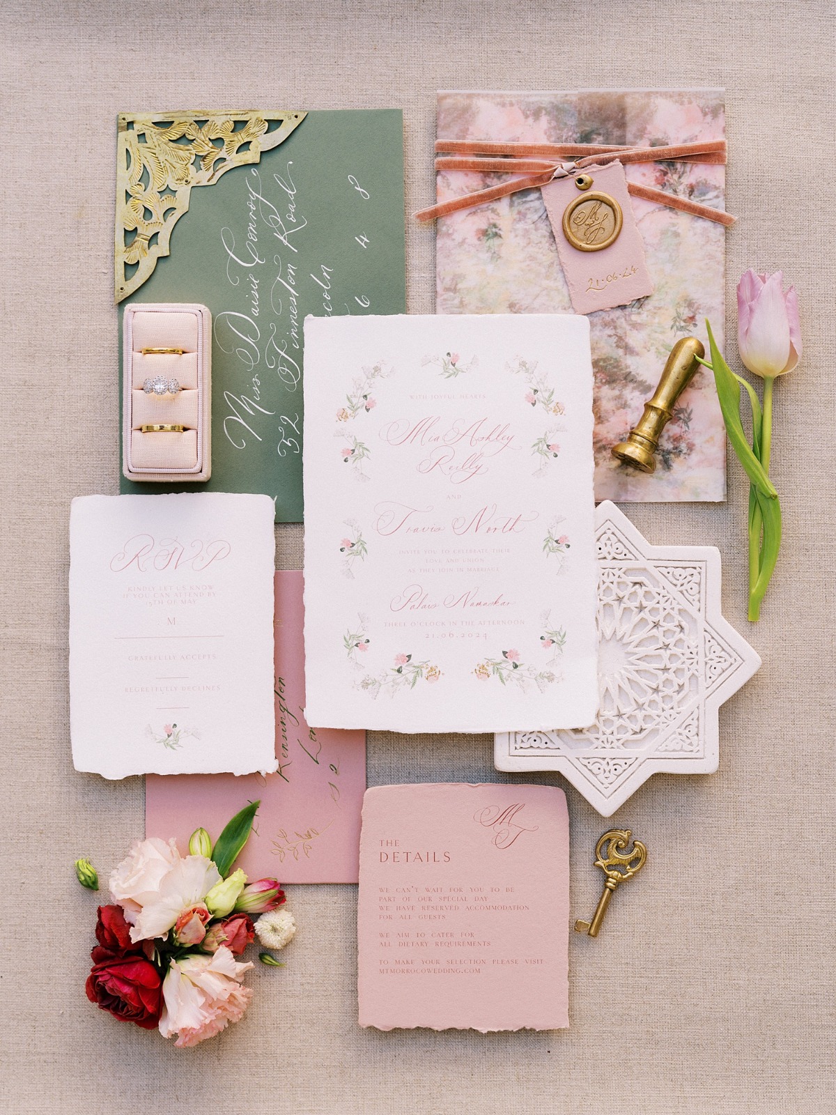 torn-edge wedding invitations