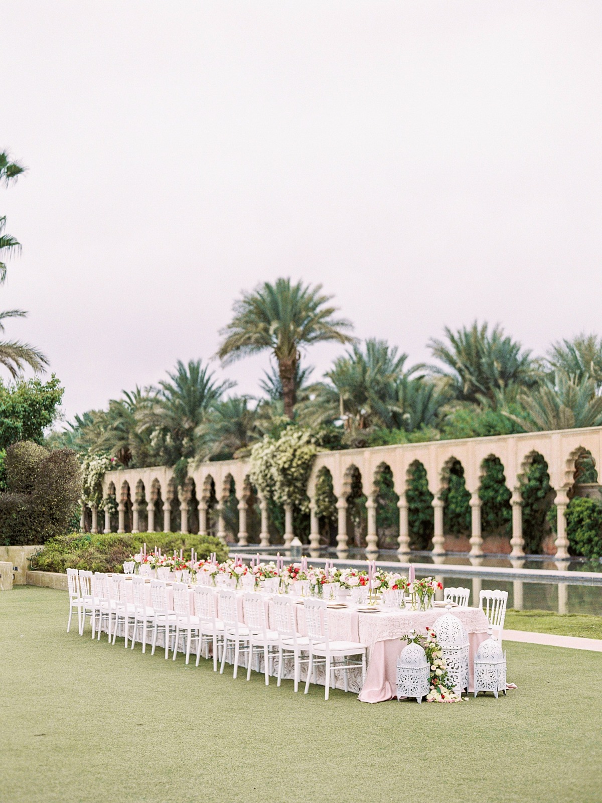 poolside wedding reception