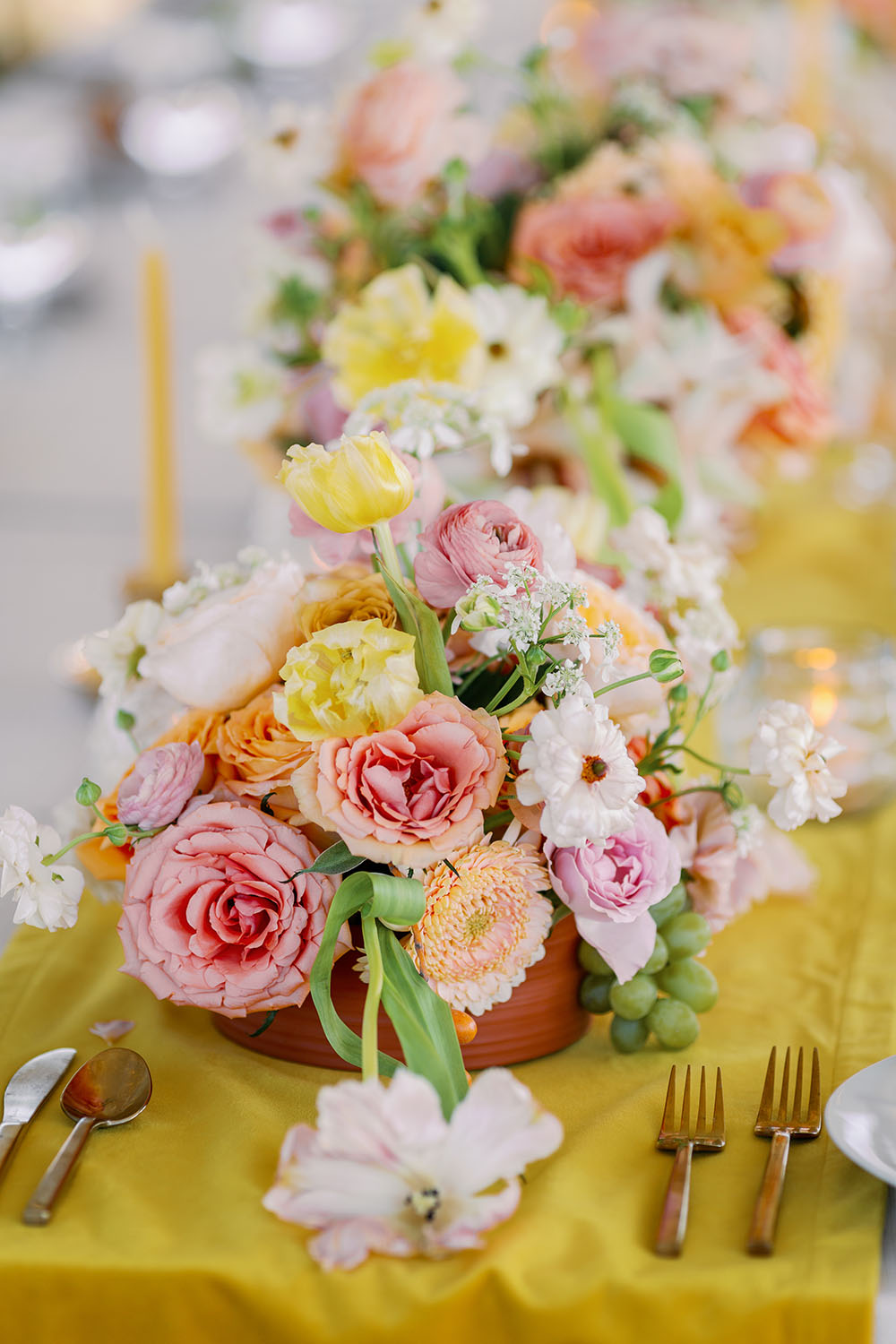 Flower Aisle Wedding Canary Lichen Hues Backyard Wedding