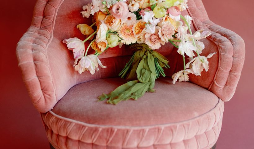 Backyard Flower Aisle Wedding With A Canary and Lichen Palette