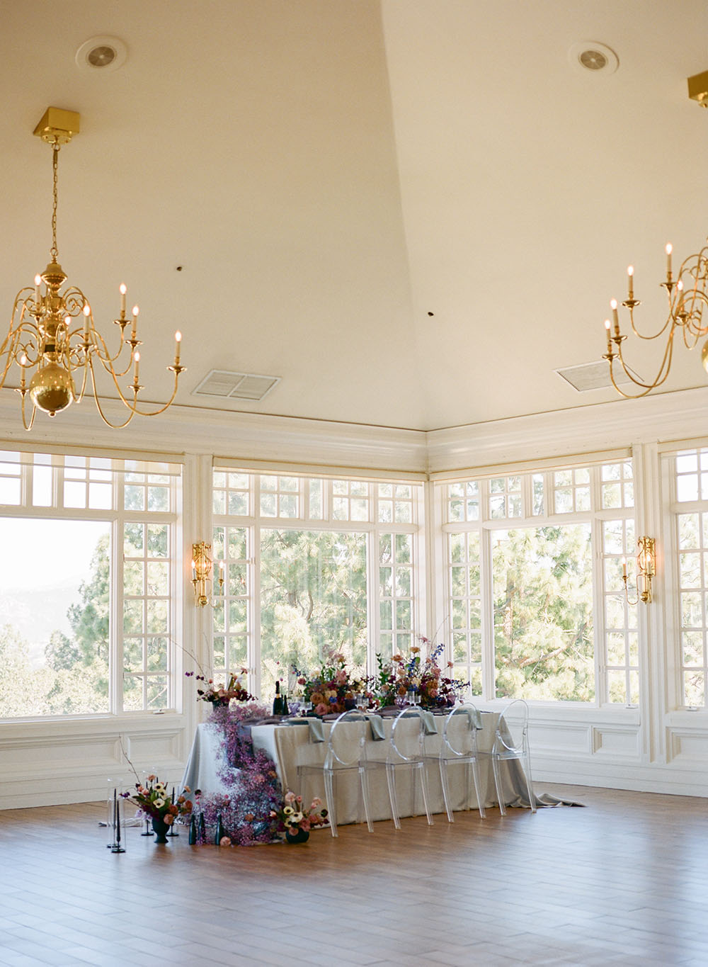 Butterfly Wedding Inspiration Ruffled Lavender Wedding Dress