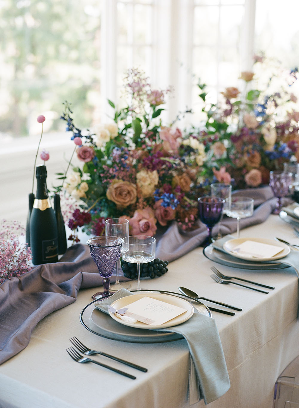 Butterfly Wedding Inspiration Ruffled Lavender Wedding Dress