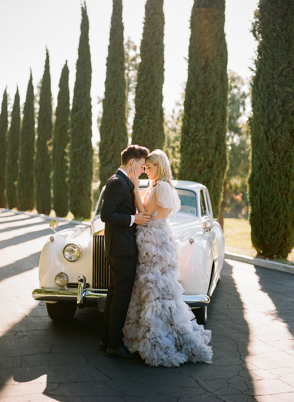 Butterfly Wedding Inspiration Ruffled Lavender Wedding Dress