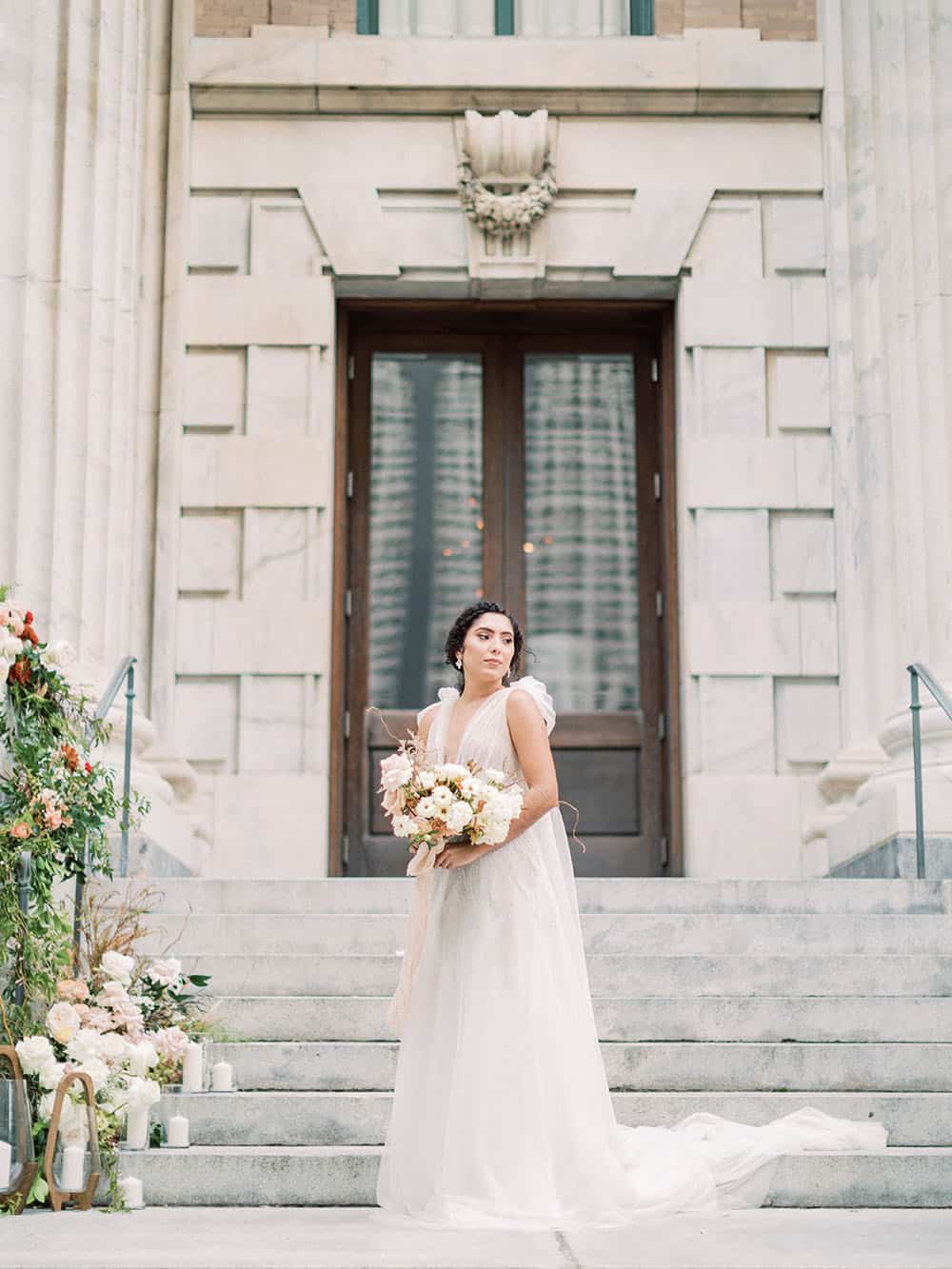 Fine Art Elopement Peach Blooms