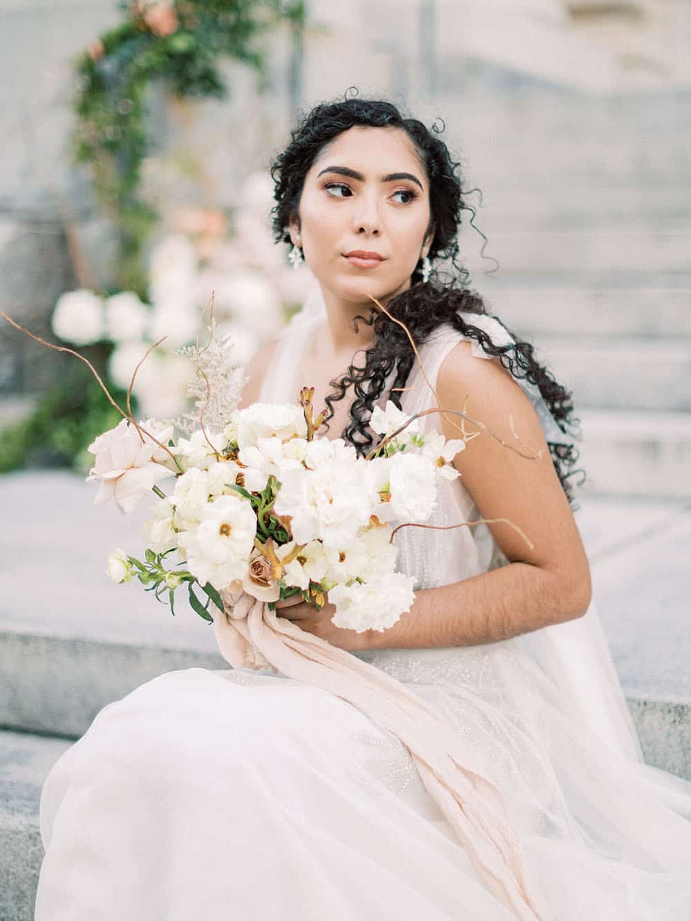 Fine Art Elopement Peach Blooms