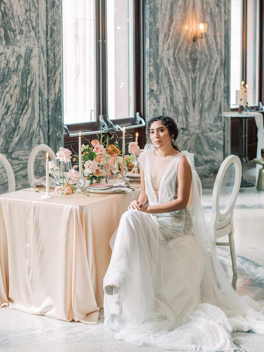 Fine Art Elopement Peach Blooms