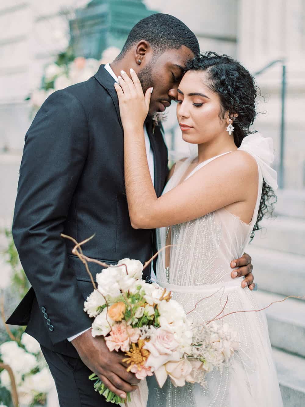 Fine Art Elopement Peach Blooms