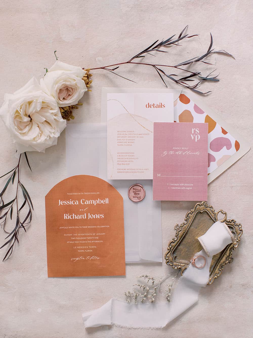 Fine Art Elopement With A Peach And Persimmon Color Palette