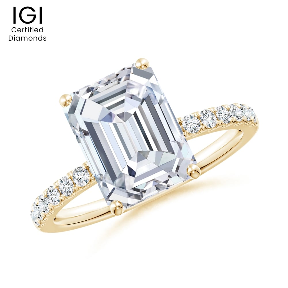 large emerald cut lab grown  diamond engagement ring  from Angara