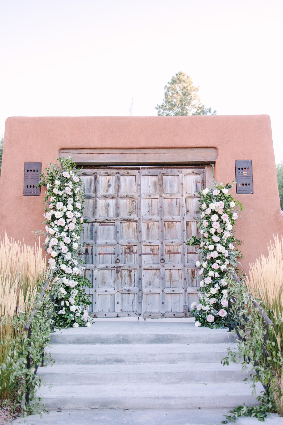 decorated wedding doors