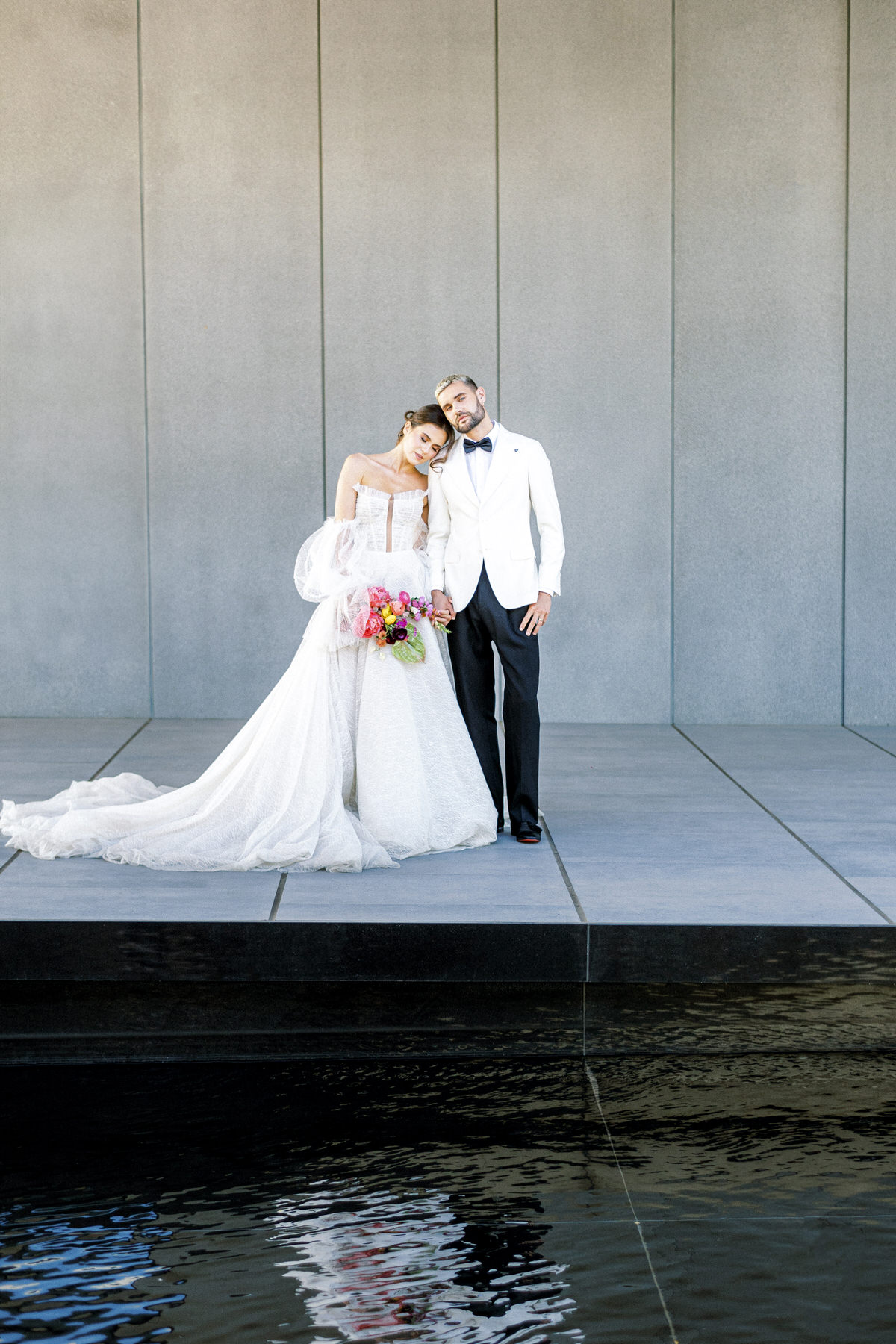 modern wedding reception at the Hall of Lights